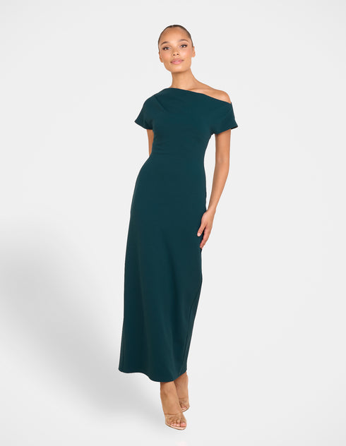 Xanthe Draped Neck Midi Dress